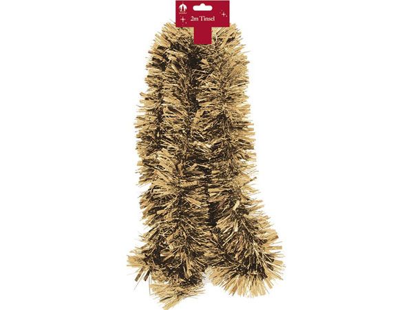 Festive Wonderland Chunky 2m Christmas Tinsel - Gold