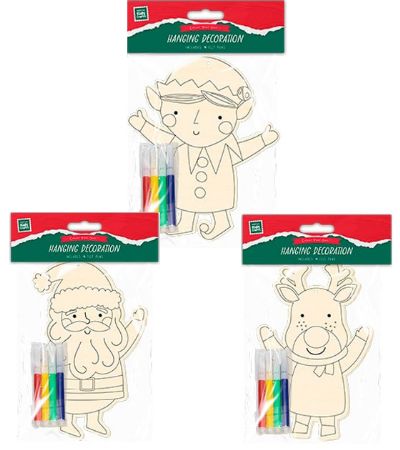 Santa Loves Kids Crafts - Colour Your Own Hanging Christmas Decoration | XMA4029