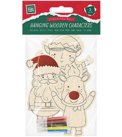 Wholesale Kids Craft Set | Colour In Wood Characters