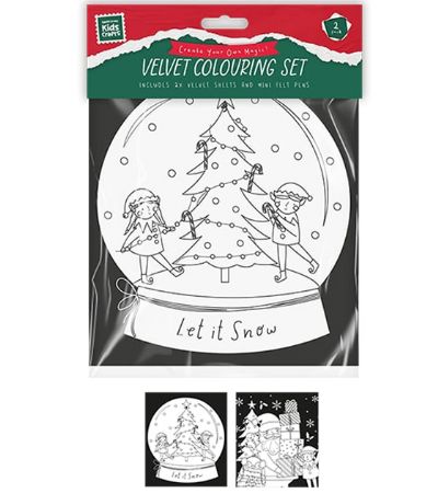 Kids Christmas Velvet Colouring Set | Grotto Toys