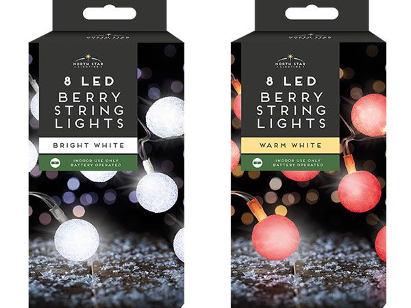 North Star Berry String Lights - 8 LEDs, Battery Operated Assorted  Picked at Ra
