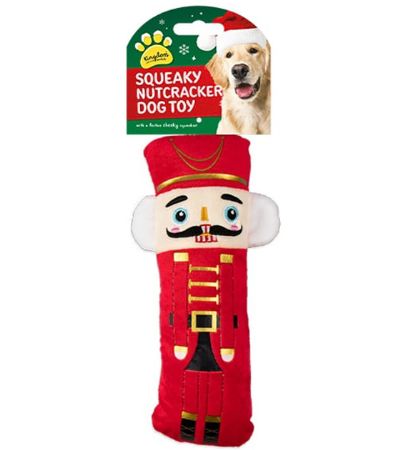 Kingdom Christmas - Squeaking Plush Nutcracker Dog Toy | XMA5782OB