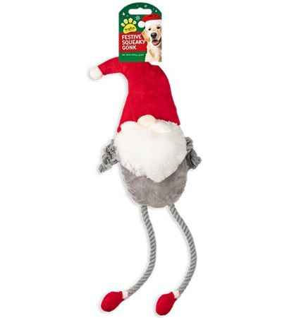Kingdom Christmas - Squeaking Plush Santa Dog Toy | XMA5784OB