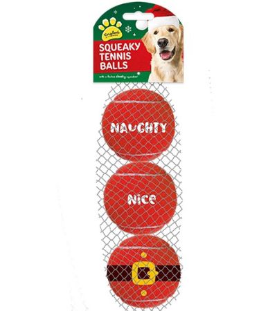 Kingdom Christmas - 3 Pack Christmas Pet Tennis Balls | XMA8786