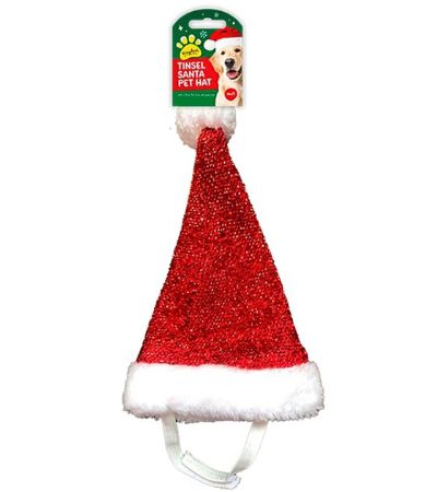 24x Kingdom Christmas - Pet Tinsel Santa Hat In Assorted Sizes | XMA8789