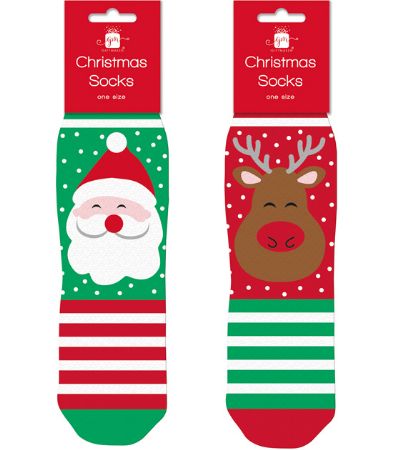 12x Gift Maker Christmas Socks - One Size
