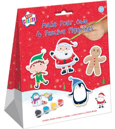 Kids Create Make Your Own 4pk Festive Plaster Figurine Kit | XXFEST