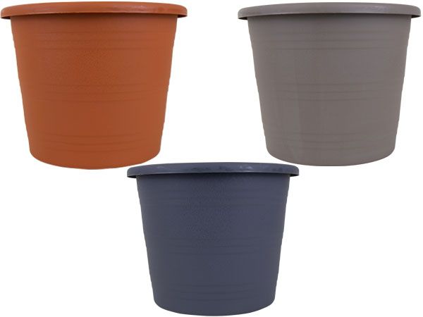 Rowan Round Plastic Plant Pot - 20cm, Assorted Picked At Random | AM8809OB