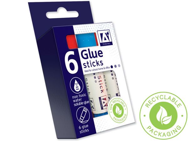 A* Stationery 6pce Glue Sticks