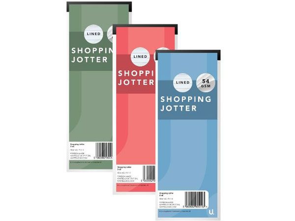12x 4 Pack Shopping Jotter Pads In Assorted Colours, by U. Stationery