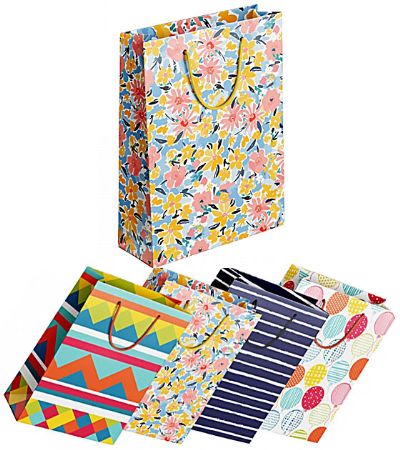 12x X - Large Gift Bag - Assorted Colourful Patterns