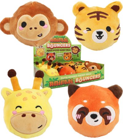 12x Plush Bounce Balls - Jungle Designs