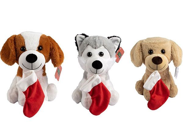 Miri - 25cm Festive Puppy With Stocking, Assorted Picked At Random | R01-1731
