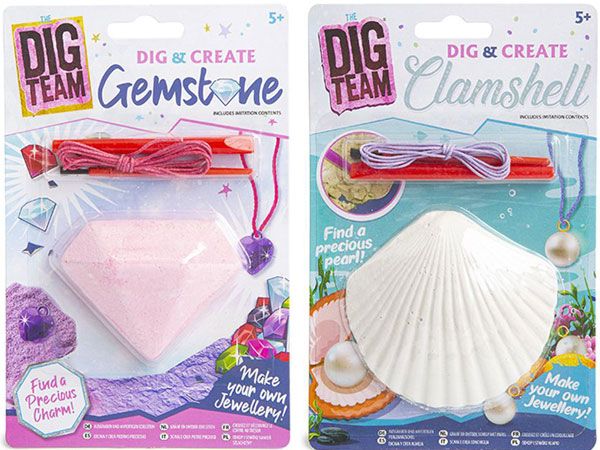The Dig Team - Dig & Create Clamshell/Gemstone, Assorted At Random