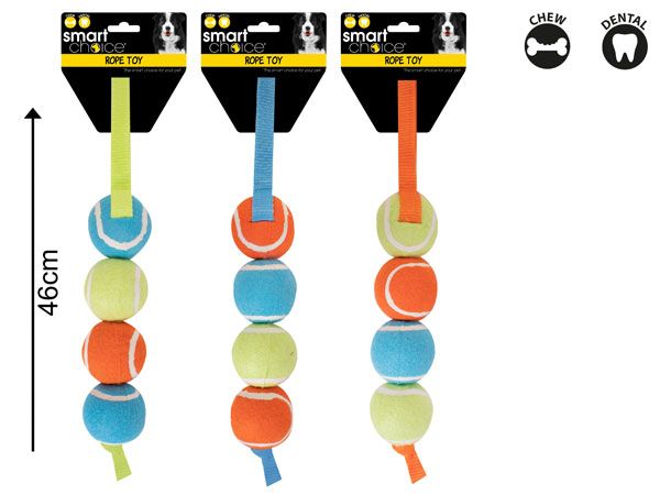 Smart Choice Tennis Ball Rope Dog Toy ...Assorted, Picked At Random | SC1439