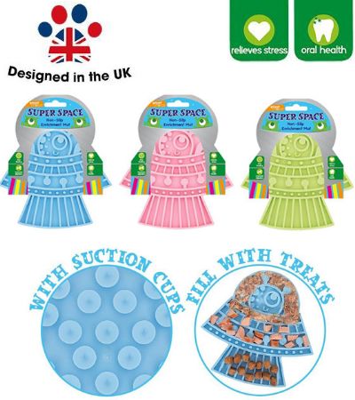 Smart Choice Non Slip UFO Space Lick Mat Slow Feeder, Assorted Picked At Random