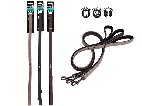Smart Choice Faux Leather Comfort Dog Lead - Medium, Assorted Picked At Random