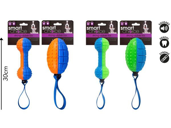Smart Choice Strong Rubber Dog Toy, Squeaker ....Assorted Picked At Random