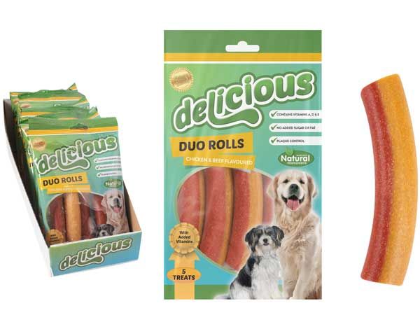 World Of Pets - Delicious 5 Piece Chicken And Beef Flavoured Duo Rolls