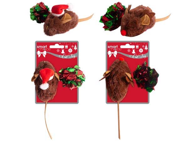 Smart Choice Christmas -Mouse And Crinkle Ball Cat Toy