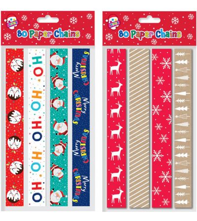 Artbox 80 Festive Paper Chains - Peel And Seal, Assorted Picked At Random