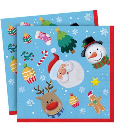 20 Pack Christmas Paper Napkins - Kids Christmas Design