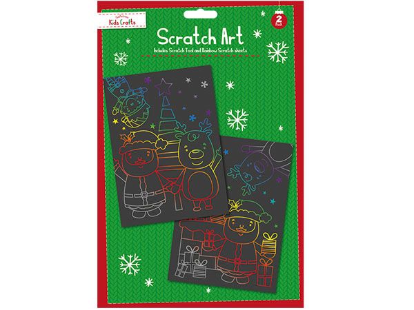Santa Loves Kids Crafts - 2pk Christmas Scratch Art
