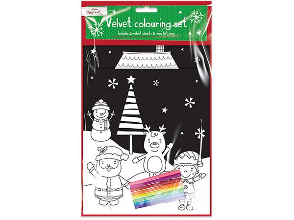 Kids Christmas Velvet Colouring Set | Grotto Toys