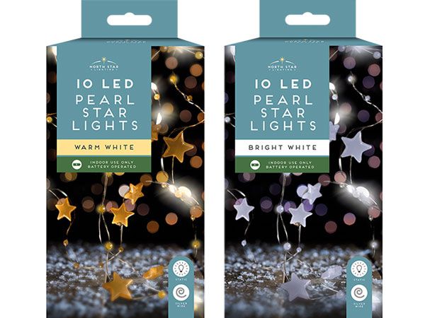 North Star Pearl Star String Lights - 10 LEDs  Battery Operated Picked at Random