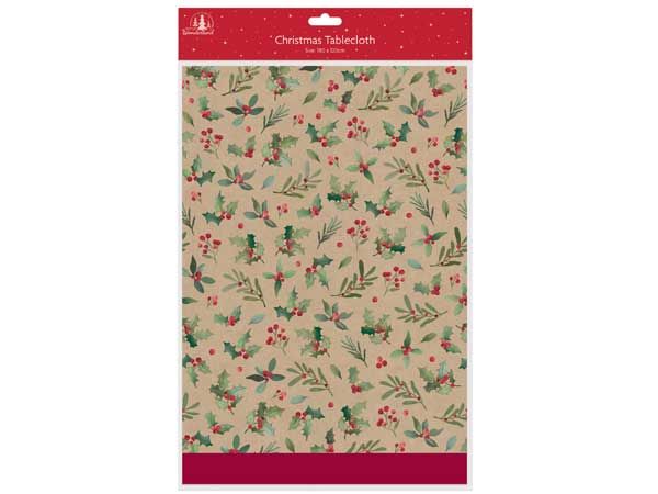 Festive Wonderland Paper Table Cover - Traditional Design